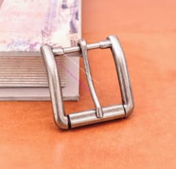 40MM Heavy Duty Men Antiqued Silver Metal Cowboy Single Prong End Bar Buckle Heel Bar Roller Leathercraft Belt Buckle