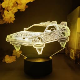 Back to the Future DeLorean 3D Illusion Lamp Classical Sci-Fi Car Model Nightlight for Fans Xmas Gift Cool stuff to Room Decor