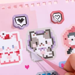 36 Sheets Pixel Bead Sticker Book, Gaming Console Theme DIY Art Craft for Scrapbooking, Guitar, Phone Case, Notebook Decoration