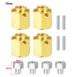 YEAHRUN 5/6/8/9/10/12mm Brass Wheel Hub Hex Extended Adapter for Axial SCX10 III AXI03007 AXI03004 Capra 1/10 RC Crawler Car