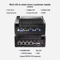 Topton Intel N150 N100 4x2.5G LAN Fanless Mini PC i226-V 2*COM DDR4 NVMe Efficient Cooling Solid Firewall PC Industrial Computer