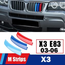 3pcs Car Front Grille Strip For BMW X3 E83 2003-2010 F25 2011-2017 G01 2018-2020 2023 M Power Performance Trim Cover Accessory