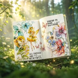 12Pcs/Pack Pink Flower Fairy Elf Sticker DIY Craft Scrapbooking Album Junk Journal Decorative Stickers