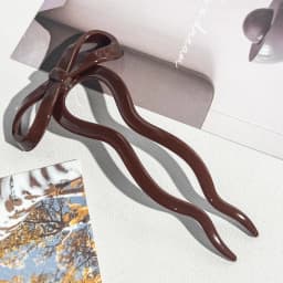 U-Shaped Bow Hair Stick Acrylic Hairpin for Women Fashion Hair Clip Comb Bun Sweet Headwear Hairstyle Girls Hair Accessories