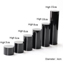 Black Solid Cylinder Acrylic Perspex Display Block Stand Ring Earring Necklace Holder Organizer Jewelry Counter Add Height Riser