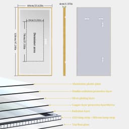 LED Bathroom Mirror Large Wall Mounted Mirror Aluminum Frame Vanity Mirror 3 Colors, Anti-Fog, Dimmable Front Light