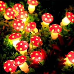 20LEDs Mushroom LED Fairy Lights USB/Battery Powered String Lights Decorative Lamp for Home Bedroom Party Wedding Indoor Decor