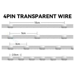 12V 4pin WS2815 Seed Pixel Outdoor LED String Lights Backup Data Wire Individually Addressable RGB Indoor Festivals Accessories