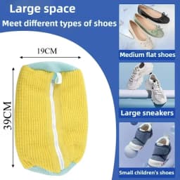Durable Shoe Washing Machine Bag for All Shoe Types with Zipper for Sneakers and Casual Shoes Laundry Reusable Shoe Wash Bag