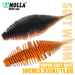 SAMOLLA Worm Silicone Soft Lure Fishing Lure Bellows Gill Artificial Pike Bass Swimbait Rig For Fishing Baits leurre souple