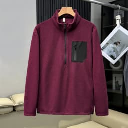 Autumn Winter Wave Fleece Plus Size Mountain Outdoor Men Thermal Locking Warm Fleece Half-Zip Pullover Sweatshirt190kg 12XL