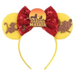 1pc Lion King Ear Headband – Sparkly Sequin Ears with Bow, Eye-Catching for Parties & Dress-Up.