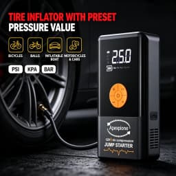 150PSI Air Pump Car Battery Emergency Boosters ,7000A/1500A PEAK Car Jump Starter Power Bank ,Portable Starting Device Car Starter New,Cars with USB Ports And LED Flashlight, 26800mAh/21800mAh Portable Car Jump Starter, Battery Jump Starter