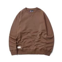 1561# Spring Autumn New 360g American Retro Solid Color Sweatshirts Men's Simple 100% Cotton Washed Pullover Casual Sportwear