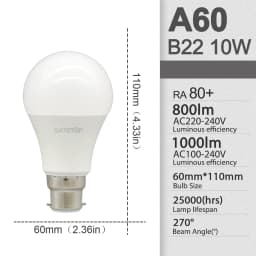 2Pack No Flicker LED Bulb Lamp B22 AC 220V 110V No Flicker 3W 8W 9W 12W 18W 24W Warm Lighting for Home Derection Lamparas Leds