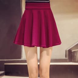 plus Size Summer Short Skirt for Square Dance And Sailor Dance High Waist A-Line Pleated Skirt Style Color Polyes...