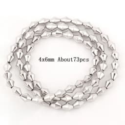 Natural Silver Color Hematite Stone Cylinder Irregular Loose Round Beads For DIY Jewelry Making Bracelet Earring Accessories