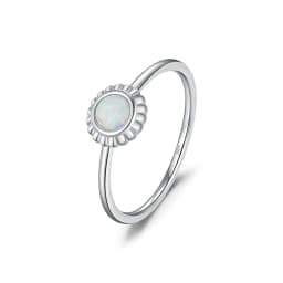 MODIAN 925 Sterling Silver Vintage Sunflower Delicate Opal Trendy Ring For Women White Gold Plated Stackable Fine Jewelry Gift
