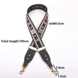 Vintage Rivet Width Shoulder Strap Leather Bag Part Accessories Apply To Saddle Bag Canvas Stripes Belt Shoulder Strap 105cm