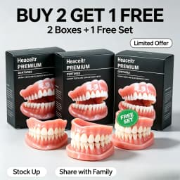 Slim Comfortable Custom Fit Dentures Boil to Shape Fits All Arch Sizes Reliable for Daily Meal Drink