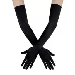 Women's Evening Party Formal Gloves Solid Satin Long Finger Mittens for Events Activities Red White Rose Color Party Cosplay