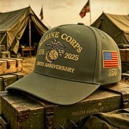 US Marine Corps 250th Anniversary 1775-2025 Embroidered Baseball Cap American Flag Adjustable Tactical Hat