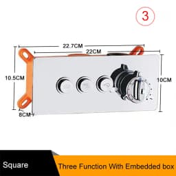 Brass Bathroom Concealed Thermostatic Mixing Valve Wall Mounted Stainless Steel Shower Panel Controller for Home Improvement