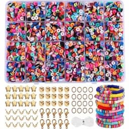 SHU YU 14400/4200/2400pcs Assorted Polymer Clay Beads Kit for DIY Jewelry Making-Handmade Craft for Bracelet, Necklace, Earrings
