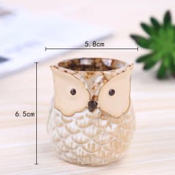 Flower Pots Creative Ceramic Mini Flowerpot Succulent Planter Cute Owl Plants Flower   Pot With Hole Garden Home Office Decor