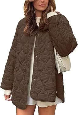 New Fashion Autumn Winter Women's Solid Color Long Sleeve O-neck Single-breasted Quilted Jackets Male Casual Trendy Simple Coats