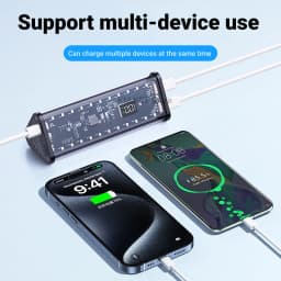 22.5W DIY Battery Charger Case Transparent Fast Charging Case For 6PCS 18650 20000mAh Battery Charging Box For iPhone Samsung