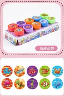 10pcs Assorted Stamps for Self-ink Stamps Toy Stamps Smiley Face Seal Scrapbooking DIY Painting Photo Album Decoration