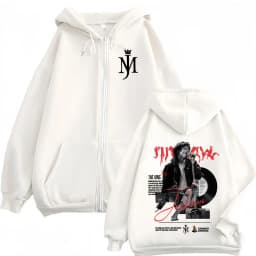 King of Pop Michael Jackson Bad Era Jacket Sweatshirts Men Women Hip Hop Pop Music Zip Up Hoodies Fashion Zipper Pullovers Coats