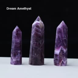 1pc Crystal Tower Point Wand Reiki Healing Stone Rose Quartz Amethyst Energy Ore Mineral Polished Crafts Home Decoration