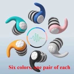 1-6pair Silicone Noise Cancelling Earplugs Noise Filter Sleep Swimming Waterproof Three Layer Mute Earplugs