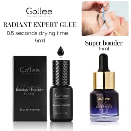 Gollee Glue for Eyelashes 0.5s Eyelash Extensions Professional Eyelash Adhesive Waterproof Lash Supplies for Salon Eyelash Glue