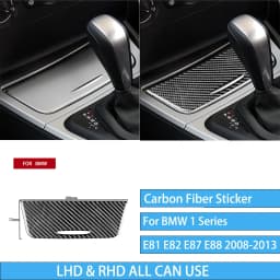 For BMW E81 E82 E87 E88 1 Series Interior Accessories 2008-2013 Gear Shift Knob Dashboard AC Outlet Carbon Fiber Cover Stickers