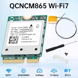 Fenvi WiFi 7 QCNCM865 M.2 Card Bluetooth 5.3 Up to 5.8Gbps with Antennas Wireless Network Adapter WiFi 6E WiFi6 for Windows 11