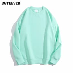BGTEEVER Casual O-neck Loose Women Pullovers Spring Autumn Long Sleeve Basic Cotton Sweatshirts for Women