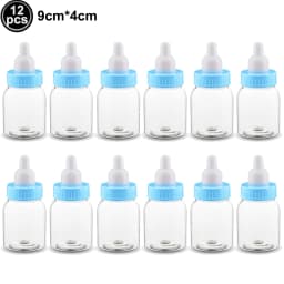 12pcs Feeder Style Candy Bottle for Baby Shower Favors Fillable Mini Bottle Candy Gift for Boy Girl Newborn Baptism Birthday