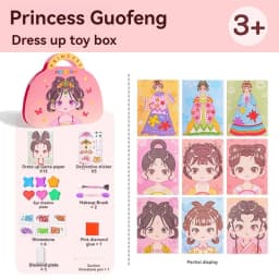 DIY Paper Art Craft Kits-3 in 1 Princess Makeup Kit with Diamond Painting Kits and Princess Dress Up Sticker Book Gifts for Girl