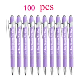 10-100 Customized Ballpoint Pen with Stylus Tip Print Name Logo Metal Pen for Business Graduation Birthday Anniversary Gift Pen