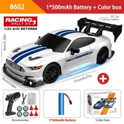 4WD Remote Control Car RC Drift 1:24 20KM/H High Speed Vehicle with LED Lights Racing Sport Toy for Adults Boys Girls Kids Gifts