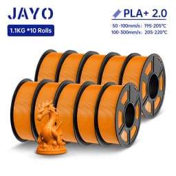 JAYO 3D Filament PLA + 2.0 10 Rolls Upgrade PLA plus 3D Printer Filament Neatly 3D Printing Material For FDM Multicolor