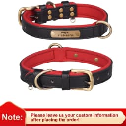 Custom Leather Dog Collar Soft Padded Dog Collars Personalized Pet ID Necklace Free Engraved Name Paw For Small Medium Dogs Pug