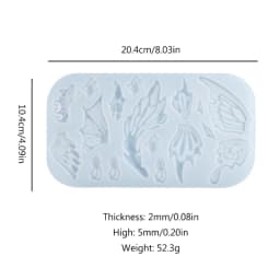 Butterflies Wing Combination Earrings Mold Epoxy Ornament Mold Resin Casting Pendant Mold Suitable for Home Decorations