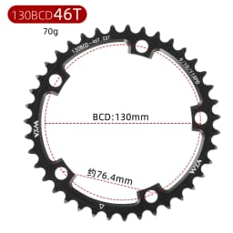 VXM Bicycle Double Chainring 130BCD 39T 53T 42T 55T 46T 56T Road Bike Crankset Riding Disc Aluminum Chainwheel Folding Bike Disc