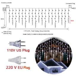 Christmas Fairy Curtain String Lights 3.4M LED Star Deer 220V 110V Garland Festoon for Xmas Tree New Year Navidad Party Decor