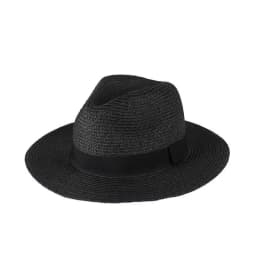 Wide Brim Jazz Sun Hat Summer Men's Dense Straw Hat Panama Hat with Black Ribbon XKTYM07