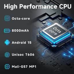 2026 New 11 Inch Android 15 Tablet PC, Unisoc T606 Octa‑Core,12GB(6+6 Virtual RAM)+128GB ROM (1TB Expandable),8000mAh Battery,2MP Front+13MP Rear Camera,Dual WiFi,Bluetooth 5.0,Dual‑Speaker Tablet for Gaming Reading,Support Fast Charging